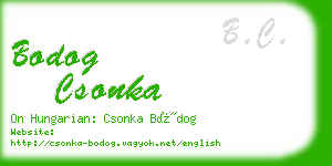 bodog csonka business card